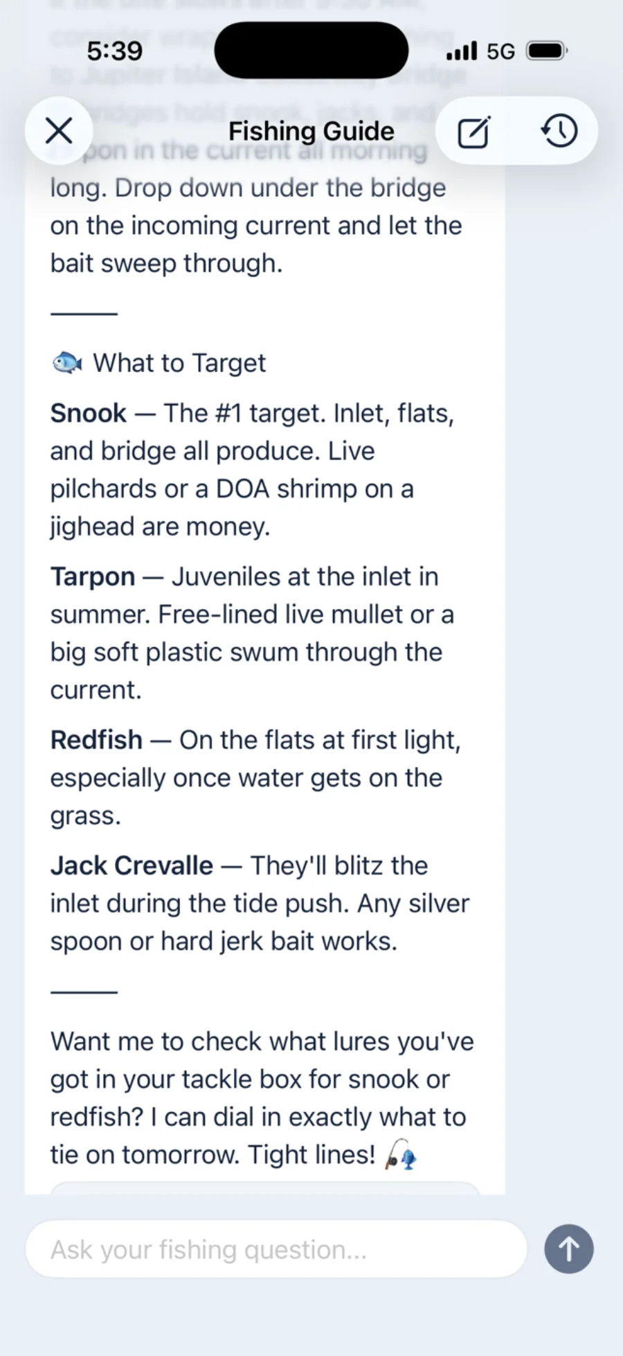 The Cobia fishing guide answering a request for a morning game plan with species by species tactics